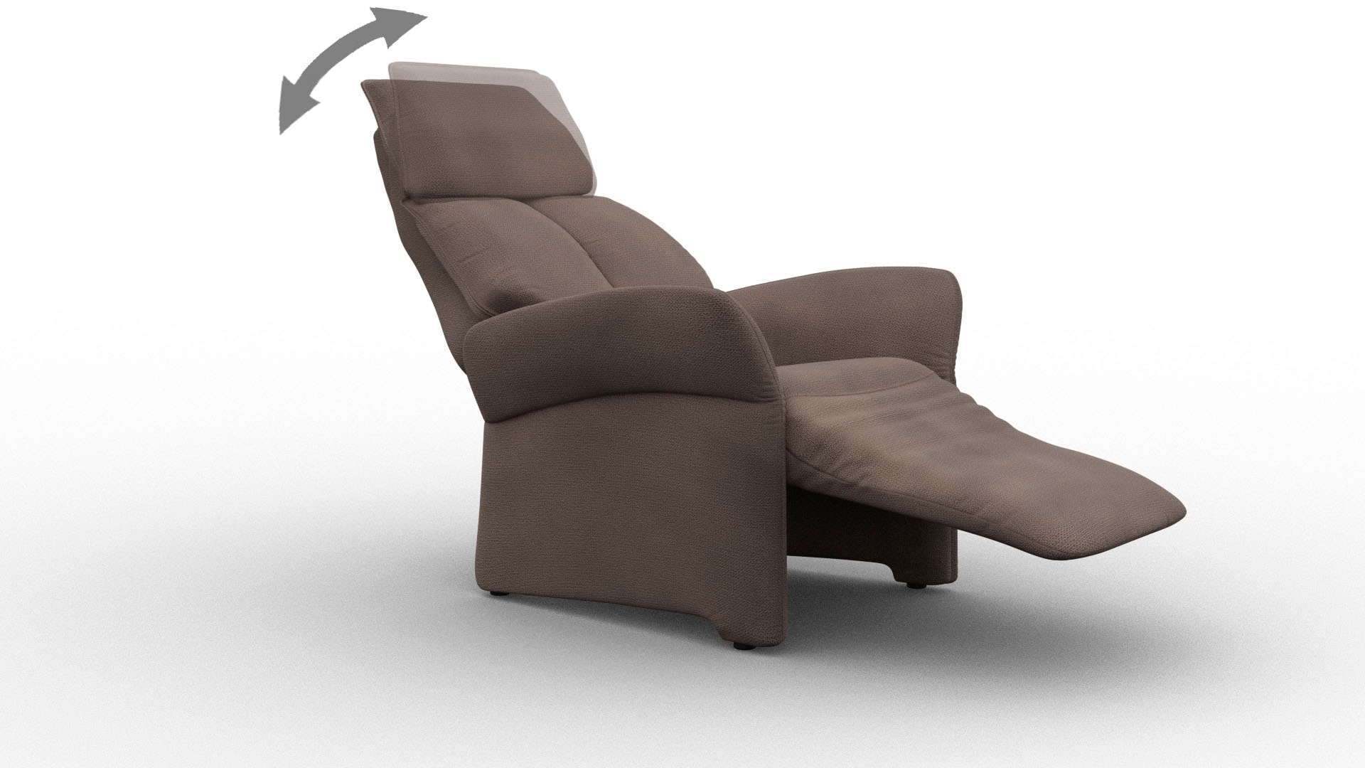 Relaxsessel ALINA "Savin", braun (hellbraun xbo 2), B:84cm H:114cm T:88cm, Struktur fein XBO (100% Polyester), Sessel, Relaxsessel, in Größe M, Liegefläche 180cm, verstellbar, optional mit Aufstehhilfe