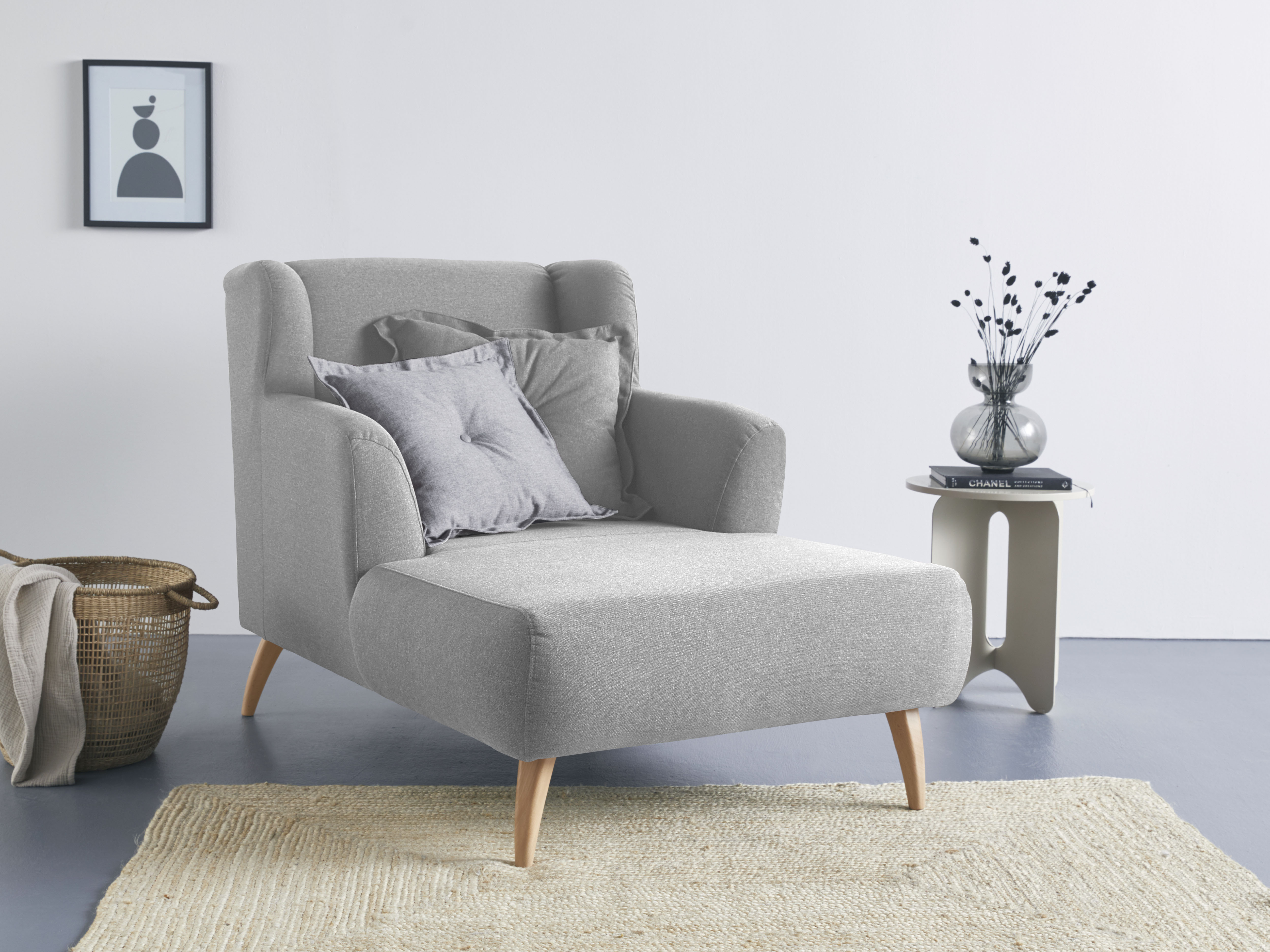 Loveseat HOME AFFAIRE "Baggio Kuschel Mega Lounge Big Sessel", grau, B:101cm H:99cm T:152cm, Sessel