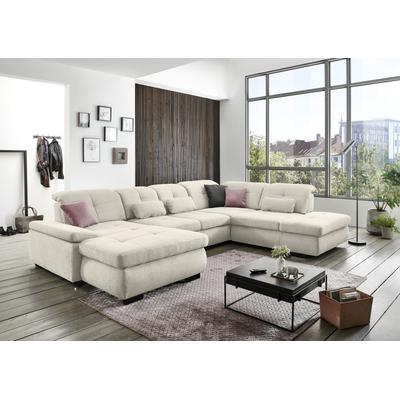 Ecksofa DIE PLANBAR "MP-IN16012 L-Form, mit Federkern-Polsterung", beige (natur), B:371cm H:85cm T:195cm, 85% Polyester, 15% Nylon, Sofas, inkl. Sitztiefenverstellung wahlweise mit weiteren Funktionen Image