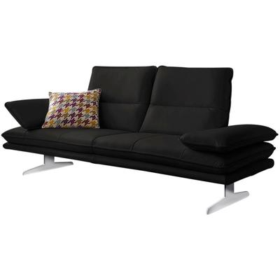 2,5-Sitzer W.SCHILLIG "broadway Designsofa mit hohem Sitzkomfort", schwarz (schwarz z59), B:236cm H:94cm T:96cm, Longlife Xtra-Leder Z59: Glattleder mit modischer Prägung. Hautstärke 0, 9 - 1, 1 mm, Sofas, Sitztiefenverstellung, Kopfteil- &... Image