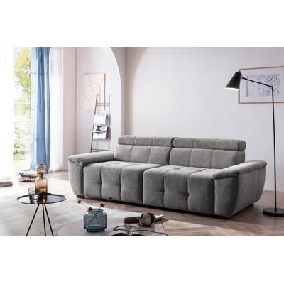 Big-Sofa EXXPO - SOFA FASHION "Exxpo MAVERICK, weicher Bezugstoff, hoher Sitzkomfort", grau (dunkelgrau), B:240cm H:80cm T:107cm, Sofas, inkl. verstellbare Kopfstützen, aufwendige Detailverarbeitung Image