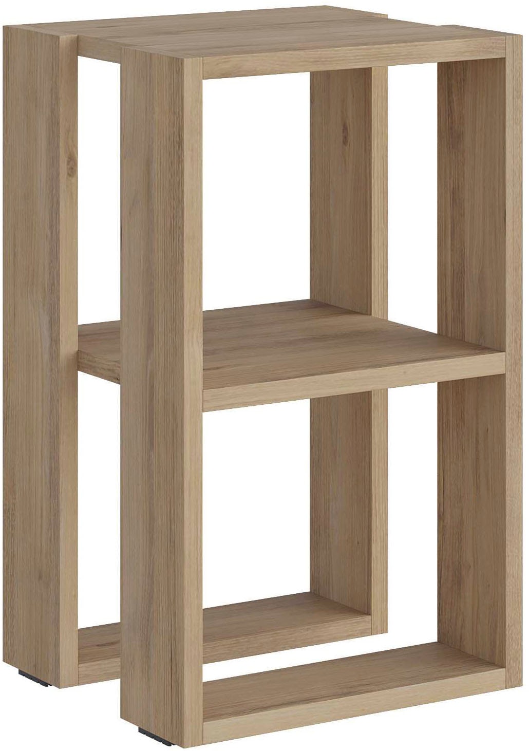 Nachttisch DECORTIE "LONIE NACHTTISCH", braun (eiche), B:34cm H:55cm T:30cm, Tische, Leichte Montage, Lagerung, Platzsparend Image