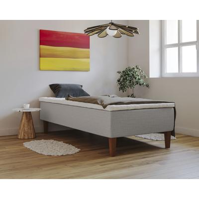 Boxspringbett HOME AFFAIRE "Osterberg", grau (light gray), B:121cm L:201cm, 100% Polyester, Komplettbetten, Boxspringbett, mit Taschen-Federkernunterbox Image