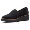 Slipper CLARKS "Sharon Dolly", Damen, Gr. 39, schwarz, Veloursleder, casual, Schuhe, Loafer, Slipper mit Keilabsatz