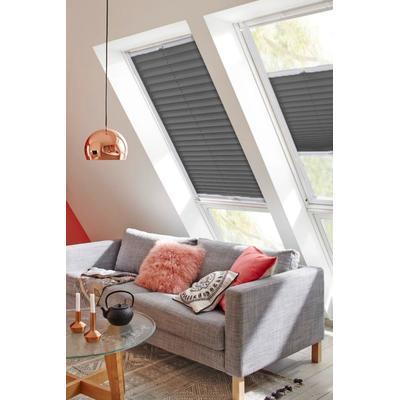 Dachfensterplissee SUNLINES "Classic Style Crepe", grau (anthrazit, weiß), B:38cm H:60cm, Obermaterial: 100% Polyester, Plissees, mit Führungsschienen Image