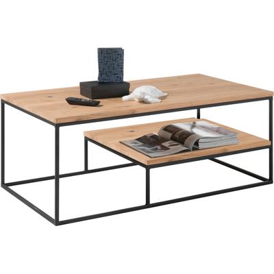 Couchtisch STOLKOM "Thore 2", braun (eiche, schwarz, schwarz, eiche), H:42cm, Tische, Eiche Massiv, Tisch FSC-Zertifiziert Image