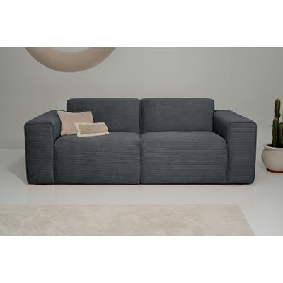 2-Sitzer INOSIGN "Clayton", grau, B:202cm H:70cm T:96cm, 100% Polyester, Sofas, in einem trendigen Cord-Bezug, verschiedene Kombinationen verfügbar Image