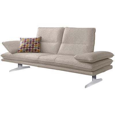 2,5-Sitzer W.SCHILLIG "broadway Designsofa mit hohem Sitzkomfort", braun (sesame s22), B:236cm H:94cm T:96cm, Flachgewebe S22 (100% Polyester), Sofas, Sitztiefenverstellung, Kopfteil- & Seitenteilverstellung, Breite 236cm Image