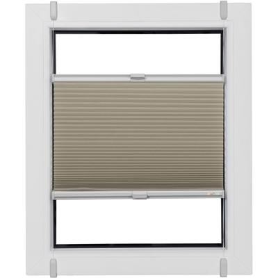 Wabenplissee SUNLINES "One Size Style Honeycomb TL", beige (sand, grau, grau), B:45cm H:100cm, Obermaterial: 85% Polyester, 15% sonstige Fasern, Plissees, Zubehörfarbe grau, zum Klemmen Image