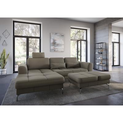 Ecksofa SIT & MORE "Bendigo L-Form", braun (schlamm), B:284cm H:87cm T:175cm, Sofas, inklusive Sitztiefenverstellung, Bodenfreiheit 15 cm, 2 Fußfarben Image