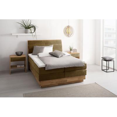 Boxspringbett OTTO PRODUCTS "Jenna", braun (bronzo), B:204cm L:216cm, Komplettbetten, Boxspringbett, ohne LED-Beleuchtung, mit zertifizierten, recycelten Bezugsstoffen Image