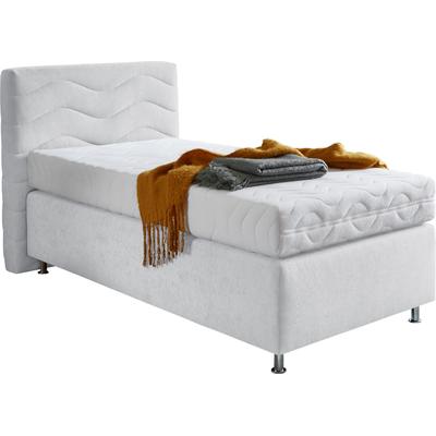 Boxspringbett "Sigma", weiß, B:135cm L:210cm, Bezug Bett: Microvelours (100% Polyester) oder Feinstruktur (100% Polyester), Bezug Bonnell-Federkernmatratze: 100% Polyester, Bezug Kaltschaummatratze: 100% Polyester, Bezug... Image