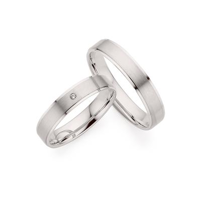 Trauring PHÖNIX "Schmuck Geschenk Silber 925 Trauring Ehering LIEBE versch. Varianten" Gr. 61, silber (silberfarben), Fingerringe, Damen, 61, 0,01 ct SI = kleine Einschlüsse mit Brillant, Silber 925 (Sterlingsilber), 4mm, Made in Germany - wahlweise... Image