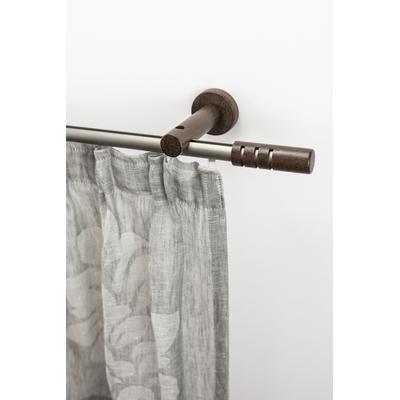 Gardinenstange GARESA "PEMPIA", braun (mattchromfarben, nussbaum), L:600cm Ø:20mm, Holzwerkstoff, Metall, Gardinenstangen, Vorhanggarnitur, verlängerbar, Knopf m.Ausschnitte Image