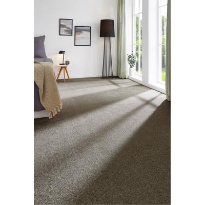Teppichboden MY HOME "Isabella, Velours, Made in Netherlands", grau (grau,braun), B:400cm H:8,5mm L:600cm, Teppiche, Breite 400 cm, Uni Farben, weich, pflegeleicht, strapazierfähig Image