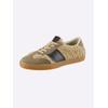 Sneaker HEINE, Damen, Gr. 35, beige (beige, schwarz), Textil, Glattleder, Rindsleder, modisch, Schuhe