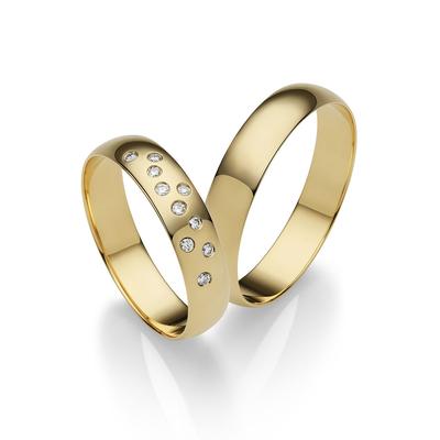 Trauring FIRETTI "Schmuck Geschenk Gold 375 Hochzeit Ehering "LIEBE" Gr. 66, gold (gelbgoldfarben), Fingerringe, 66, ohne Brillanten, Gelbgold 375, 4,5mm, Made in Germany, wahlweise mit oder ohne Brillanten Image