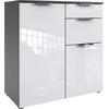 Kombikommode WIMEX "level36 D by fresh to go", grau (korpus graphit, front lack weiß), B:81cm H:84cm T:41cm, Spanplatte, Sideboards, lackierte Fronten Hochglanz, soft-close Funktion, 81cm breit