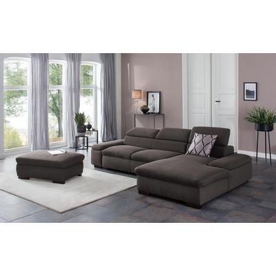 Ecksofa HOME AFFAIRE "Alberto L-Form", grau (anthrazit), B:286cm H:73cm T:174cm, 100% Polyester, Luxus-Microfaser ALTARA NUBUCK (100% Polyester), Luxus-Microfaser weich (90% Polyester, 10% Polyamid), Microfaser Antiklederoptik, Sofas, mit... Image