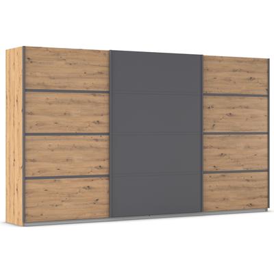 Kleiderschrank RAUCH "Schwebetürenschrank OTTO´s Choice Garderobe Schrank TOP ANGEBOT Avola", eiche artisan, graumetallic, leisten graumetallic, B:360cm H:210cm T:62cm, Holzwerkstoff, Schränke, mit eleganten Zierleisten in Chrom, Schwarz oder Weiß... Image
