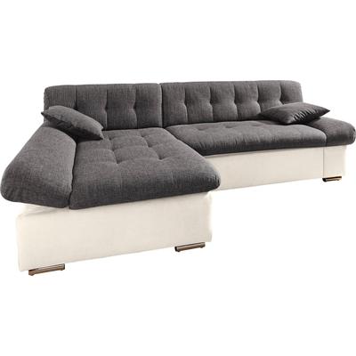 Ecksofa TRENDMANUFAKTUR "Reggae, modern und bequem, aktueller Materialmix, L-Form", braun (creme, beige, braun), B:237cm H:78cm T:94cm, Sofas, inkl. verstellbare Armlehne, wahlweise mit Bettfunktion Image
