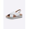 Sandalette HEINE, Damen, Gr. 35, weiß, Leder, Glattleder, modisch, Schuhe