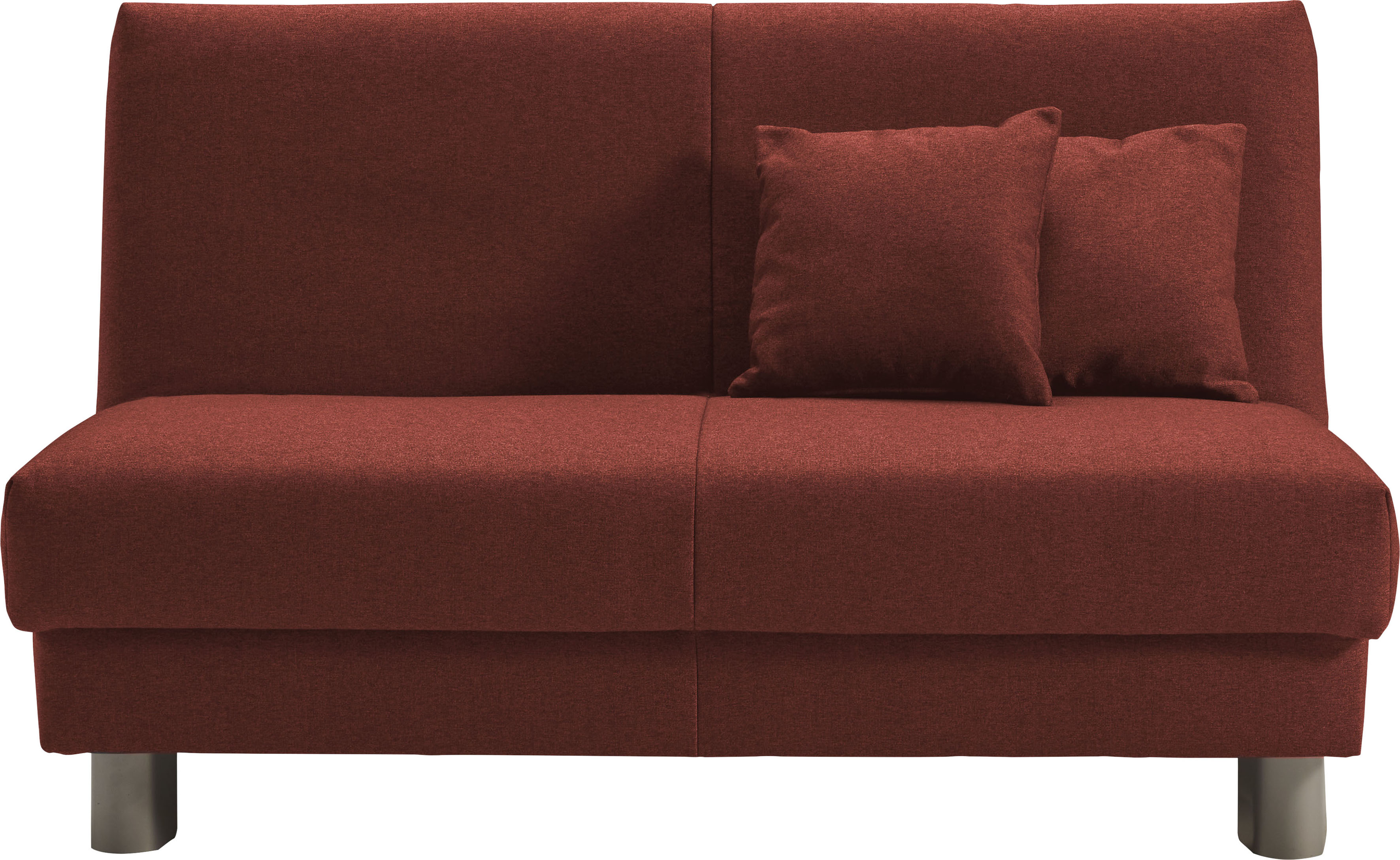 Schlafsofa ELL + ELL "Enny", rot, B:145cm T:100cm, Sofas, Liegefläche Breite 120 oder 140 cm, Liegehöhe 40 cm, Füße alufarben Image