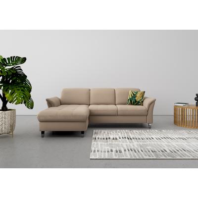 Ecksofa SIT & MORE "Maggiore L-Form", grau (taupe), B:258cm H:88cm T:173cm, 98% Polyester, 2% Polyamid, Sofas, wahlweise mit Kopfteilverstellung, Bettfunktion und Bettkasten Image