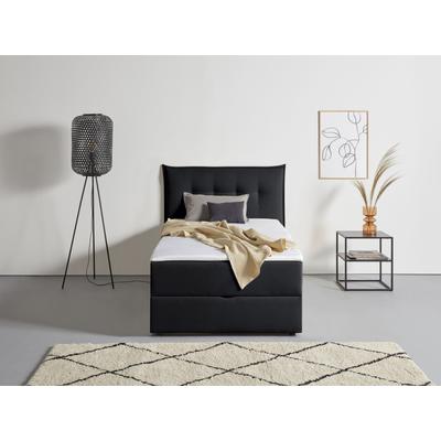 Boxbett ANDAS "Kederleicht", grau (anthrazit), B:155cm L:213cm, Komplettbetten, Boxspringbett, inklusive Bettkasten & Topper, in 4 Breiten und 2 Härtegraden Image