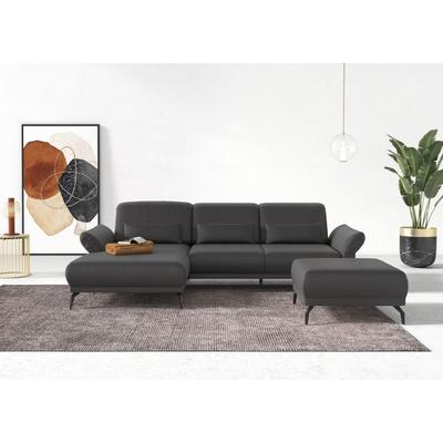 Ecksofa INOSIGN "Coco L-Form", grau, B:284cm H:88cm T:196cm, 100% Polyester, Sofas, Sitztiefen-, Arm- und Kopfteilverstellung, Cord-Bezug, Fußhöhe 15 cm Image