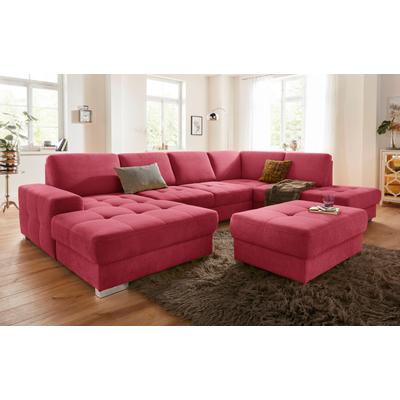Wohnlandschaft SIT & MORE "Santorini U-Form", rot, B:340cm H:82cm T:224cm, Luxus-Microfaser ALTARA NUBUCK (100% Polyester) / Struktur (100% Polyester), Flachgewebe (100% Polyester) / Struktur (100% Polyester), Sofas, mit Federkern und... Image