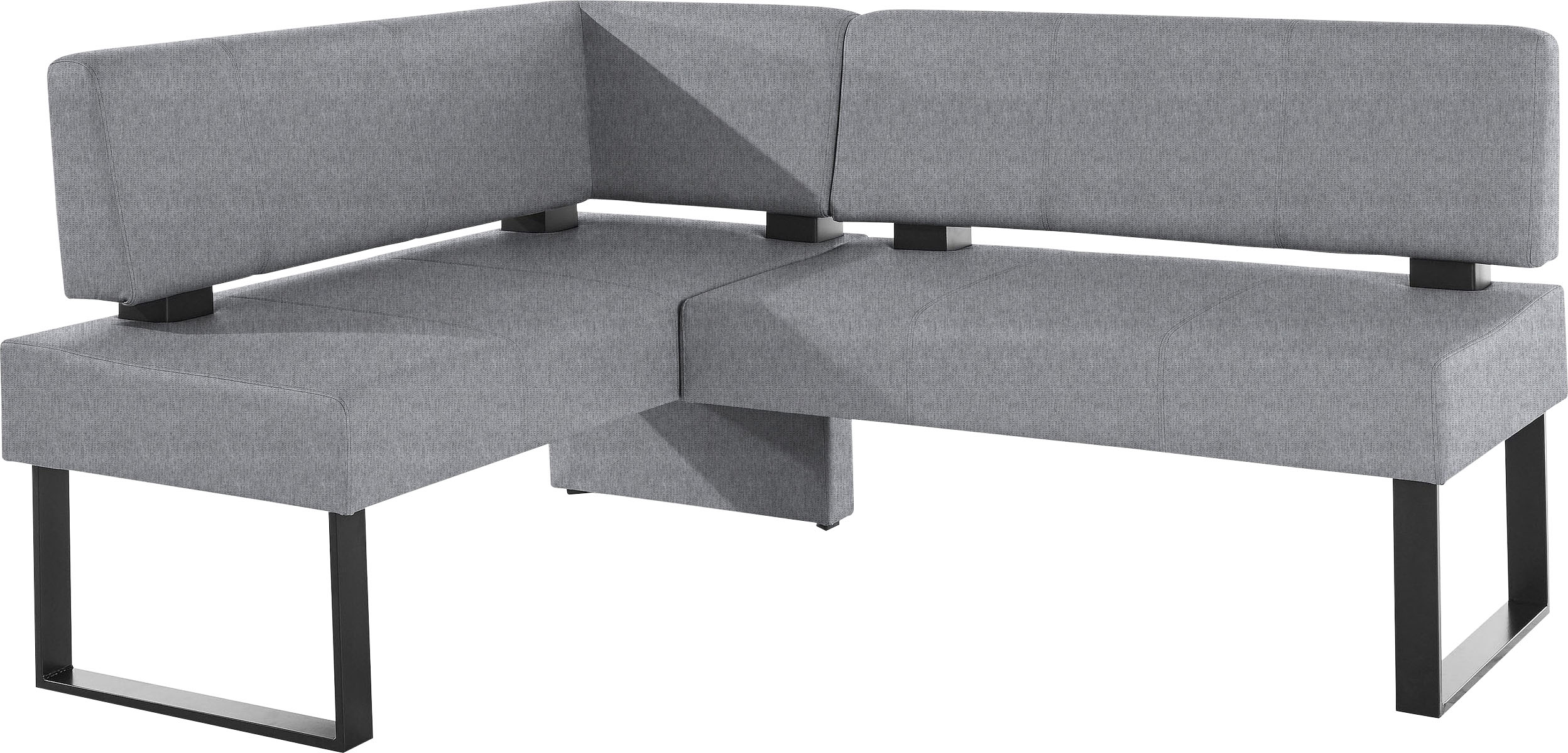 Eckbank HOME AFFAIRE "Oliver mit Metallgestell, Küchenbank", grau (grau (fantasy 8202), schwarz), B:200cm H:89cm T:160cm, Holzwerkstoff, Massivholz, Polyester, Sitzbänke, verschiedene Bezüge Cord Esszimmerbank OTTOs Choice