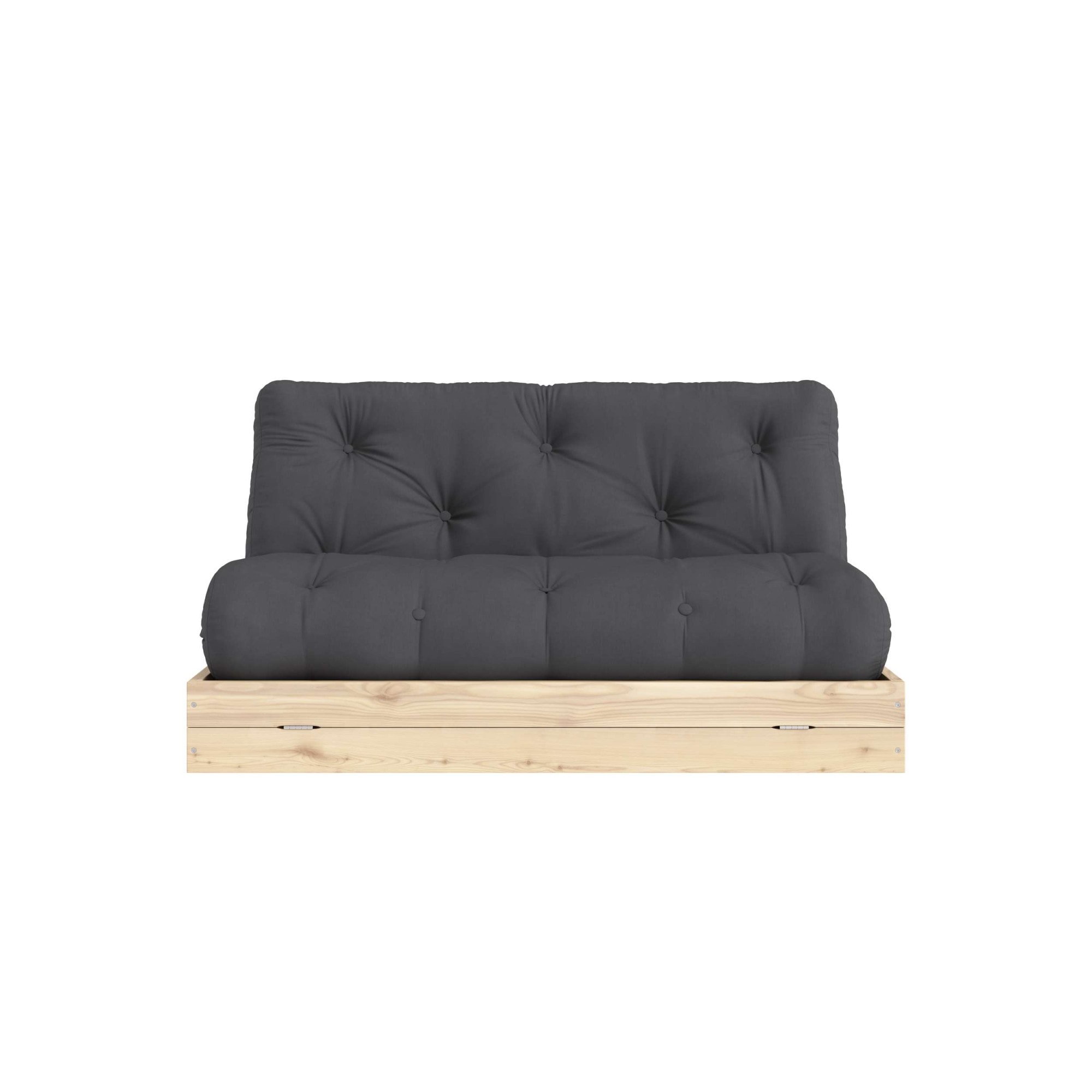 Schlafsofa KARUP DESIGN "Flip Sofabed, Made in Europe, mehrere Farben, vielseitig einsetzbar", grau (dunkelgrau), B:145cm H:83cm T:98,5cm, Bezug: 80% Baumwolle, 20% Polyester, Sofas, Schlafsofa, inkl. handgefertigte Futonmatratze, FSC-zertifiziertes...