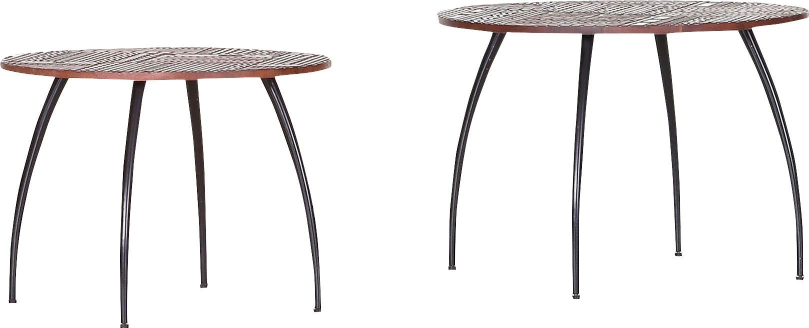 Beistelltisch GUTMANN FACTORY "Bloom", braun (braun, schwarz, braun), B:70cm H:40cm T:45cm, Tische