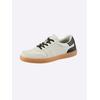 Sneaker HEINE, Damen, Gr. 36, schwarz (creme, schwarz), Leder, Rindsleder, Glattleder, modisch, Schuhe