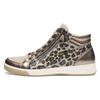 Sneakerboots ARA "ROM", Damen, Gr. 7 (40,5), beige (beige, leo), Glattleder, Veloursleder, animal-print, sportlich, Schuhe, Hightop Sneaker, Schnürboots in Bequemweite G (= weit)