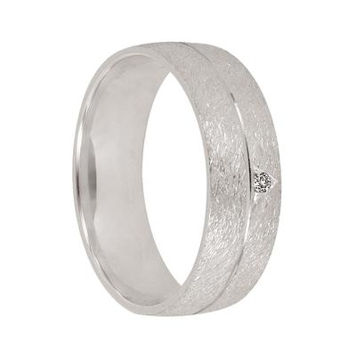 Trauring FIRETTI "Schmuck Geschenk Gold 375 Hochzeit Ehering Trauring "LIEBE" Gr. 22, weiß (weißgoldfarben), Fingerringe, 22, 0,01 ct SI = kleine Einschlüsse mit Brillant, Weißgold 375, 6mm, Made in Germany, wahlweise mit oder ohne Brillant Image