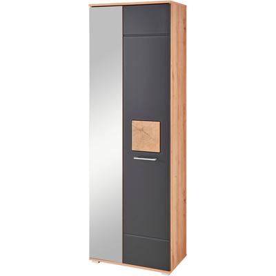 Garderobenschrank INNOSTYLE "Fun Garderobenschrank, 65x195x38cm (B/H/T)", schwarz, B:65cm H:195cm T:38cm, Holzwerkstoff, MDF, Schränke, 2 türig, 3 Einlegeböden, Softclose, ABS Kantenschutz Image