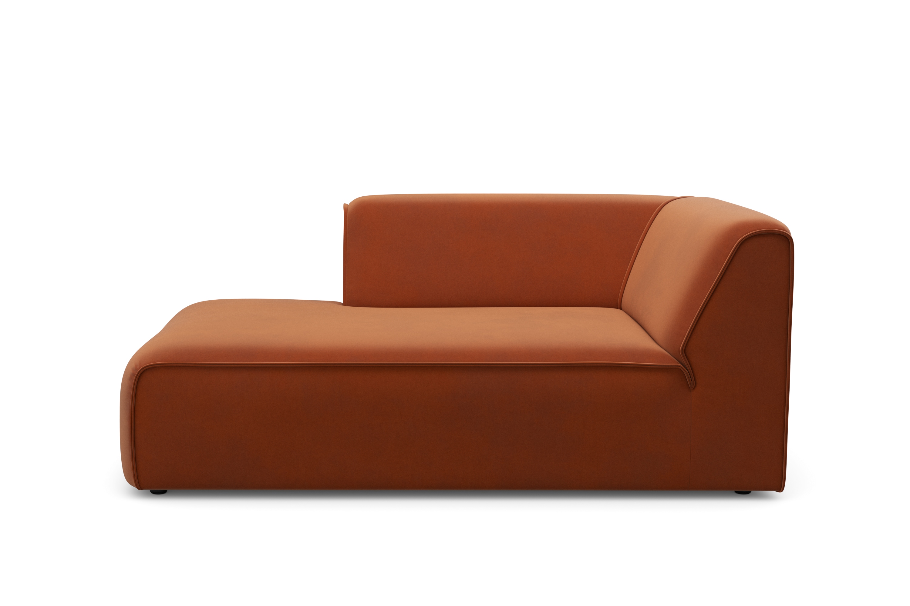 Ottomane OTTO HOME "Merid Chaiselongue, Maße B/T/H: 100/162/70 cm", braun (messing), B:100cm H:70cm T:162cm, Struktur fein (100% Polyester);Samtoptik (100% Polyester);Samtcord (92% Polyester, 8% Polyamid), Sofas, Ottomane, als Modul oder separat...