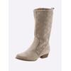 Stiefel HEINE, Damen, Gr. 43, grau (taupe), Leder, Veloursleder, Rindsleder, modisch, Schuhe Cowboystiefel Sommerstiefel Reißverschlussstiefel