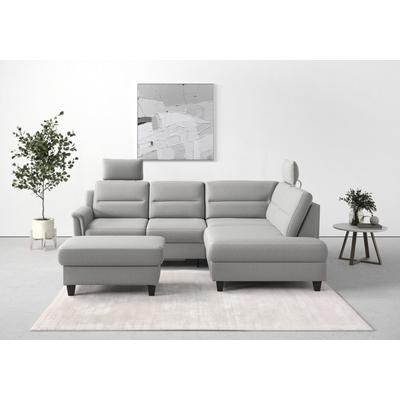 Ecksofa SIT & MORE "Farö L-Form", grau, B:251cm H:90cm T:187cm, Sofas, inklusive Federkern, wahlweise mit Bettfunktion und Bettkasten Image