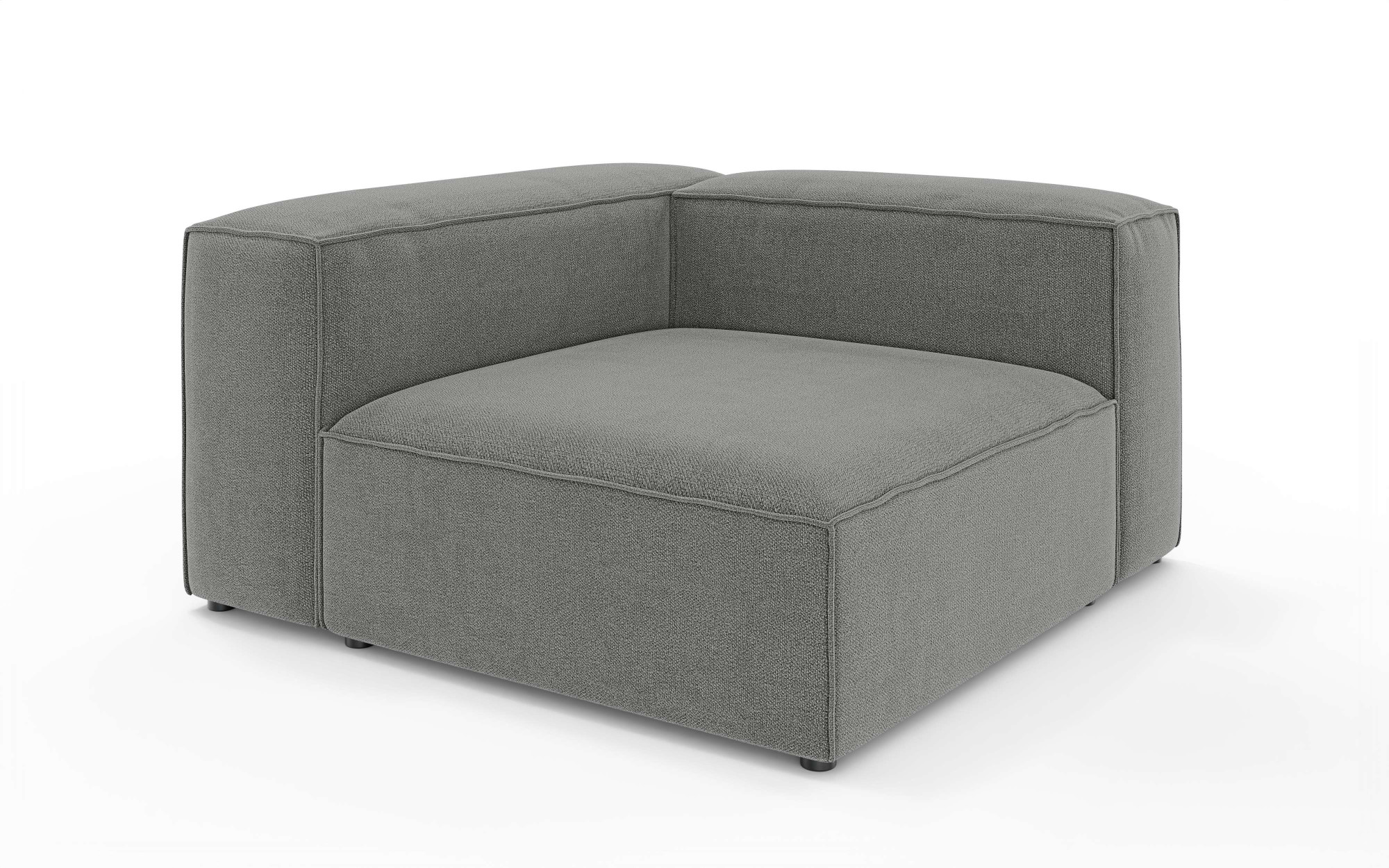 Ottomane INOSIGN "HAILY links/rechts bestellbar, Loungemöbel, Maße B/T/H: 130/130/72 cm", grau (dunkelgrau), B:130cm H:72cm T:130cm, 100% Polyester, Sofas, als Modul oder separat verwendbar, für individuelle Zusammenstellung