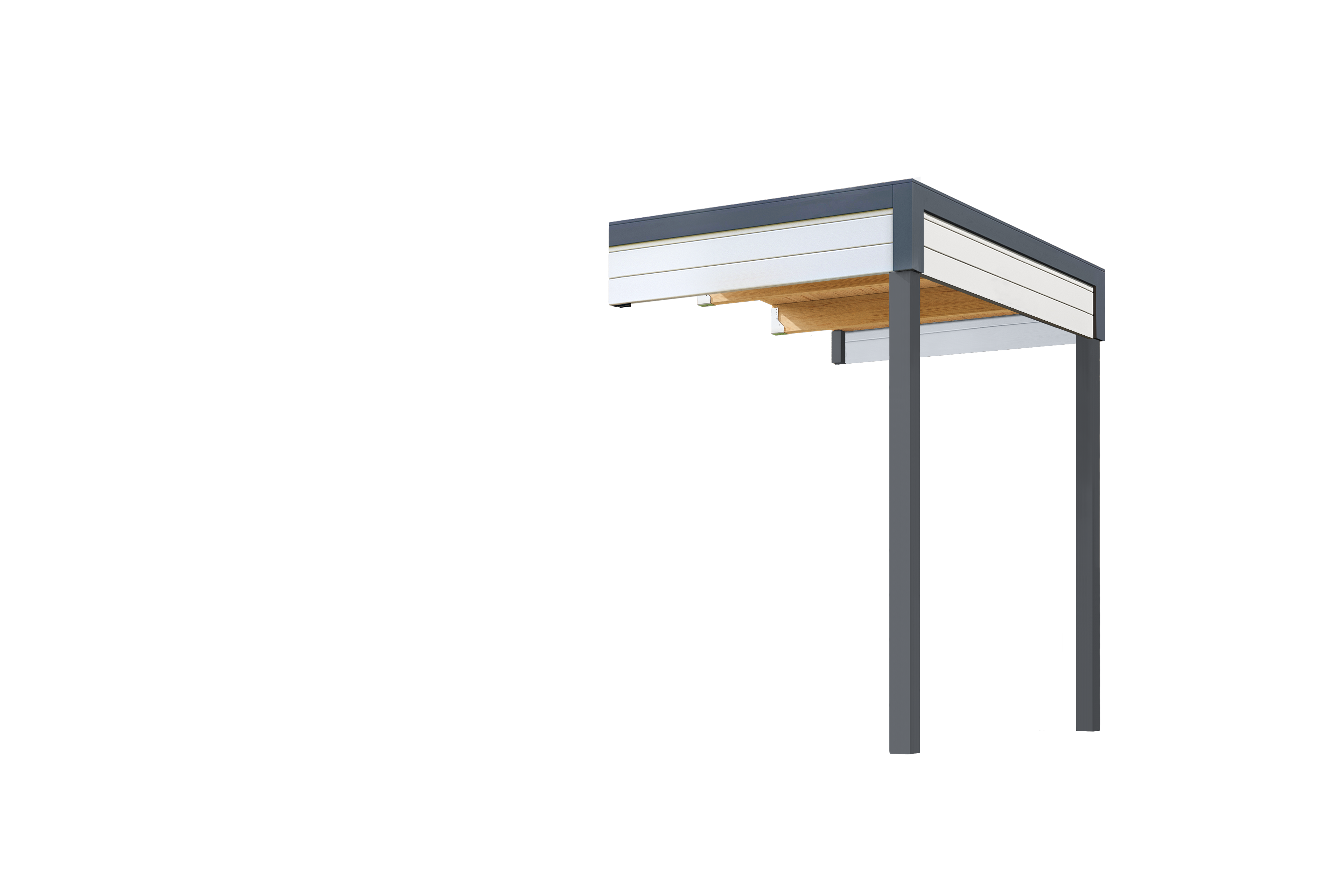 Gartenhaus-Anbaudach NORDIC HOLZ "FELIX_FYNN 1_1,5 A", grau (lichtgrau), B:150cm H:222,3cm T:200cm, Holz, Gartenhaus-Anbaudächer, Flachdach