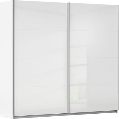 Schwebetürenschrank INOSIGN BY RAUCH "Kleiderschrank Schrank Garderobe Schlafzimmerschrank THANOS", weiß (alpinweiß, hochglanz weiß), B:226cm H:210cm T:62cm, Holzwerkstoff, Schränke, Optional mit Spiegel, Metall-Griffleisten alufarben MADE IN... Image