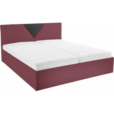 Polsterbett "Malibu", rot (rot, schwarz), B:212cm L:212cm, Bezug Bett: Kunstleder, Bonnell-Federkernmatratze: 51% Polypropylen, 39% Polyester und 10% Baumwolle, Kaltschaummatratze: 100% Polyester, Bezug abnehm- und waschbar bis 60u00b0C, WESTFALIA... Image