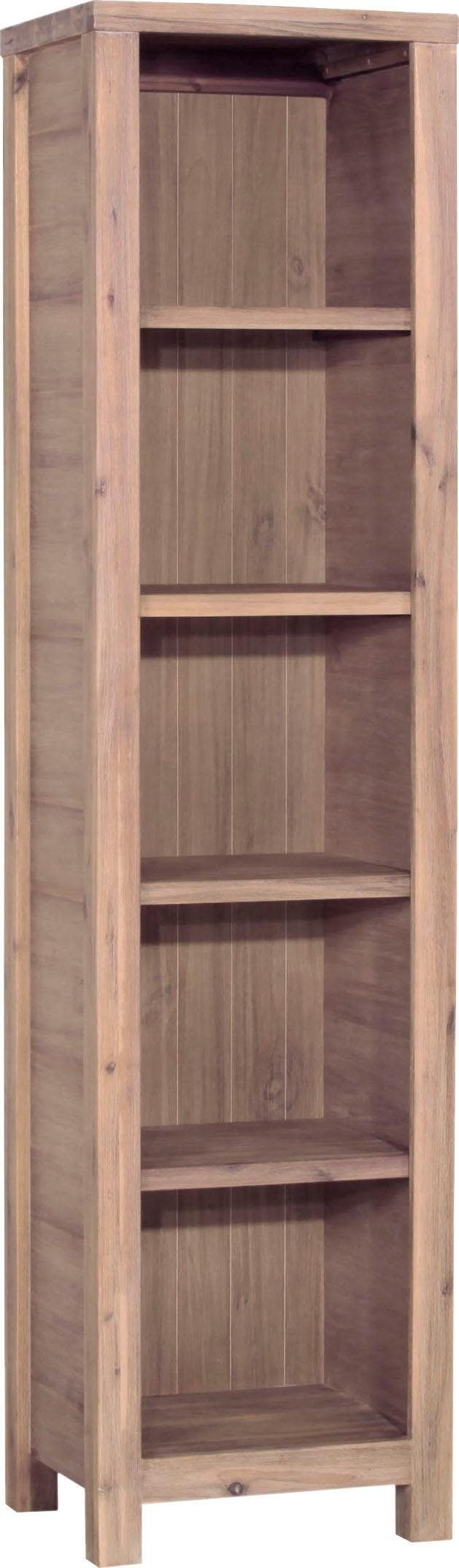 Bücherregal GUTMANN FACTORY "Tunis", beige (sandfarben), B:50cm H:200cm T:41cm, Regale, aus Massivholz Akazie