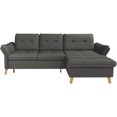 Ecksofa SIT & MORE "Göteborg", grau (anthrazit), B:268cm H:90cm T:176cm, Sofas, Sitztiefenverstellung und Federkern, wahlweise mit Bettfunktion Image
