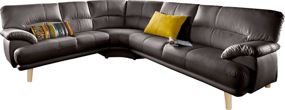 Polsterecke TRENDMANUFAKTUR "Cecilia, italienisches Designsprache, modern und komfortabel, L-Form", braun, B:280cm H:87cm T:240cm, Sofas, toller Sitzkomfort und bequeme Armlehnen
