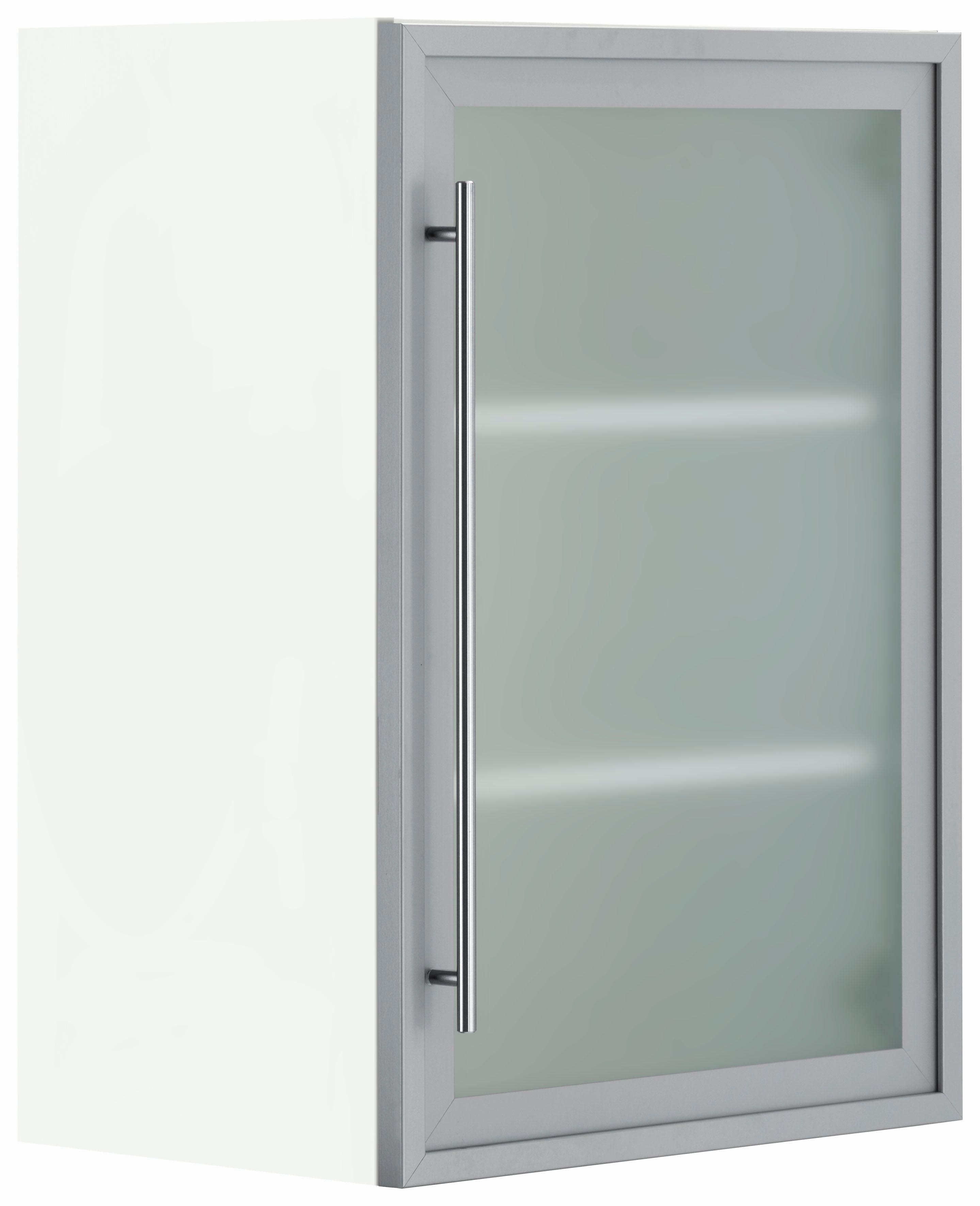 Glashängeschrank OPTIFIT, grau (alu, weiß), B:50cm H:70,4cm T:35,2cm, Schränke, Glashängeschrank, Breite 50 cm Image