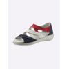 Sandale CLASSIC BASICS, Damen, Gr. 37, blau (marine, weiß), Glattleder, Veloursleder, Basic, Schuhe